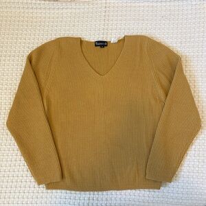 Warm Yellow V-Neck Vintage Sweater